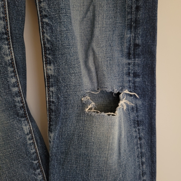 Abercrombie Mens Jeans Slim Straight 28x32 Button Fly Distressed Medium Wash - Picture 9 of 9